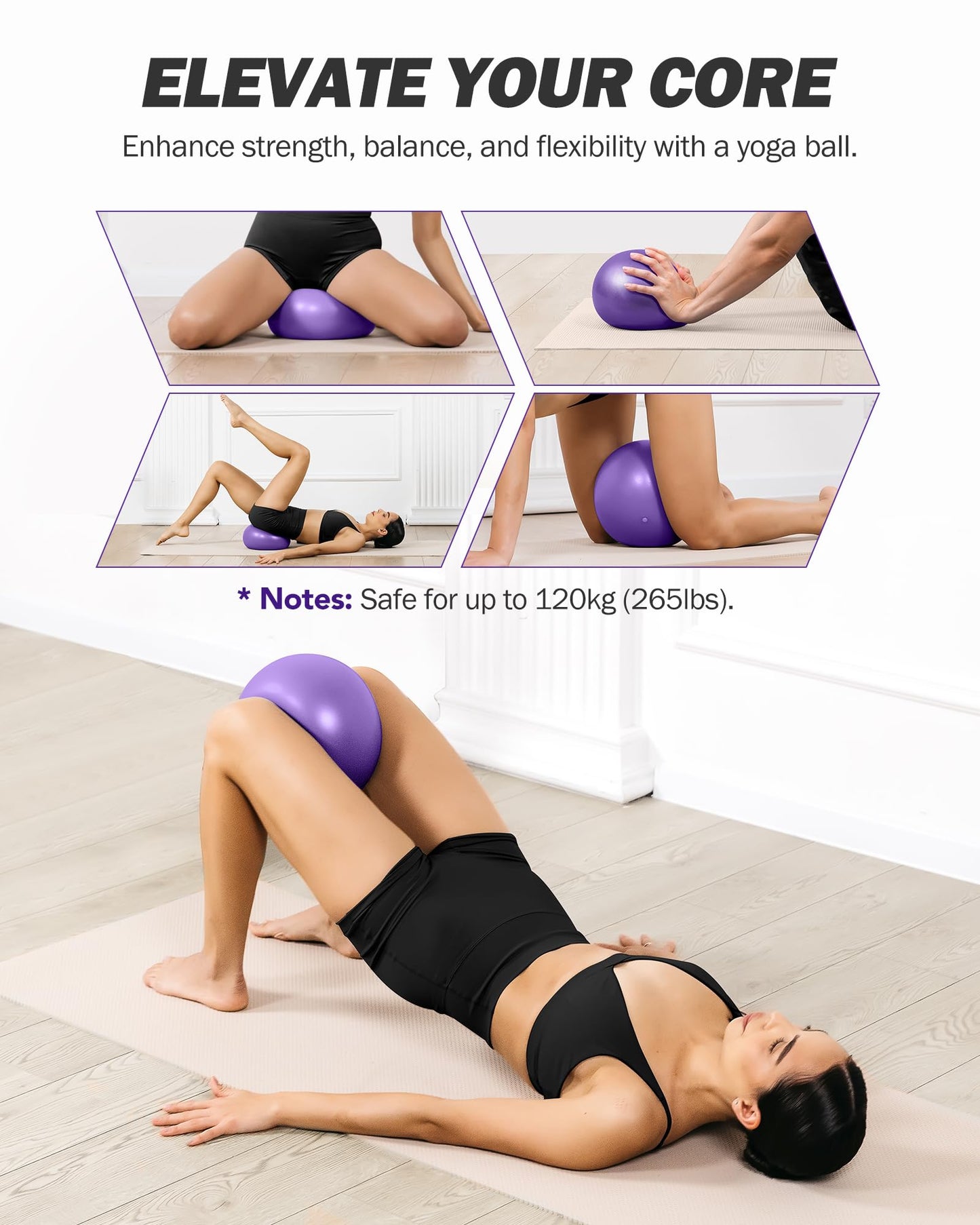 ALongSong Upgraded Pilates Bar Kit with Heavy Resistance Bands 30/40/50lbs with Yoga Ball for Home Gym Workout Exercise Pilates Equipment Strengthen Muscles Flexibility Body Shaping