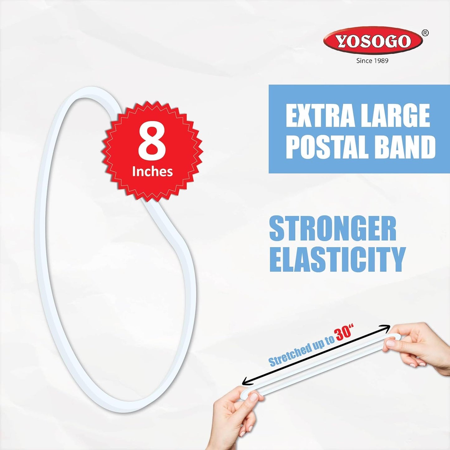 Extra Large 8-Inch Big Postal Rubber Bands | Heavy-Duty Biodegradable Elastic Bands (Pack of 30) | Natural Rubber | Durable for Office, Home, and Industrial Use