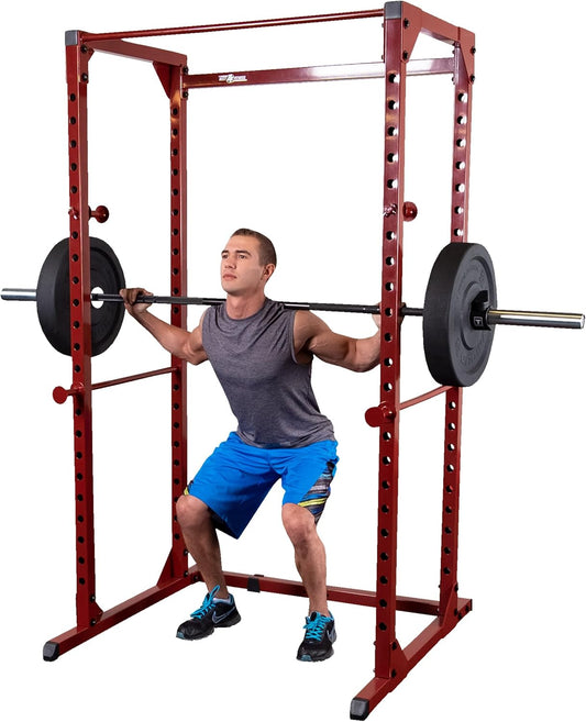 Best Fitness Power Rack - 14-Gauge Steel Home Gym with 500lb Capacity, Chin Bar, 23 Adjustable Safety Bars, Optional LAT & Dip Attachments, Midnight Black