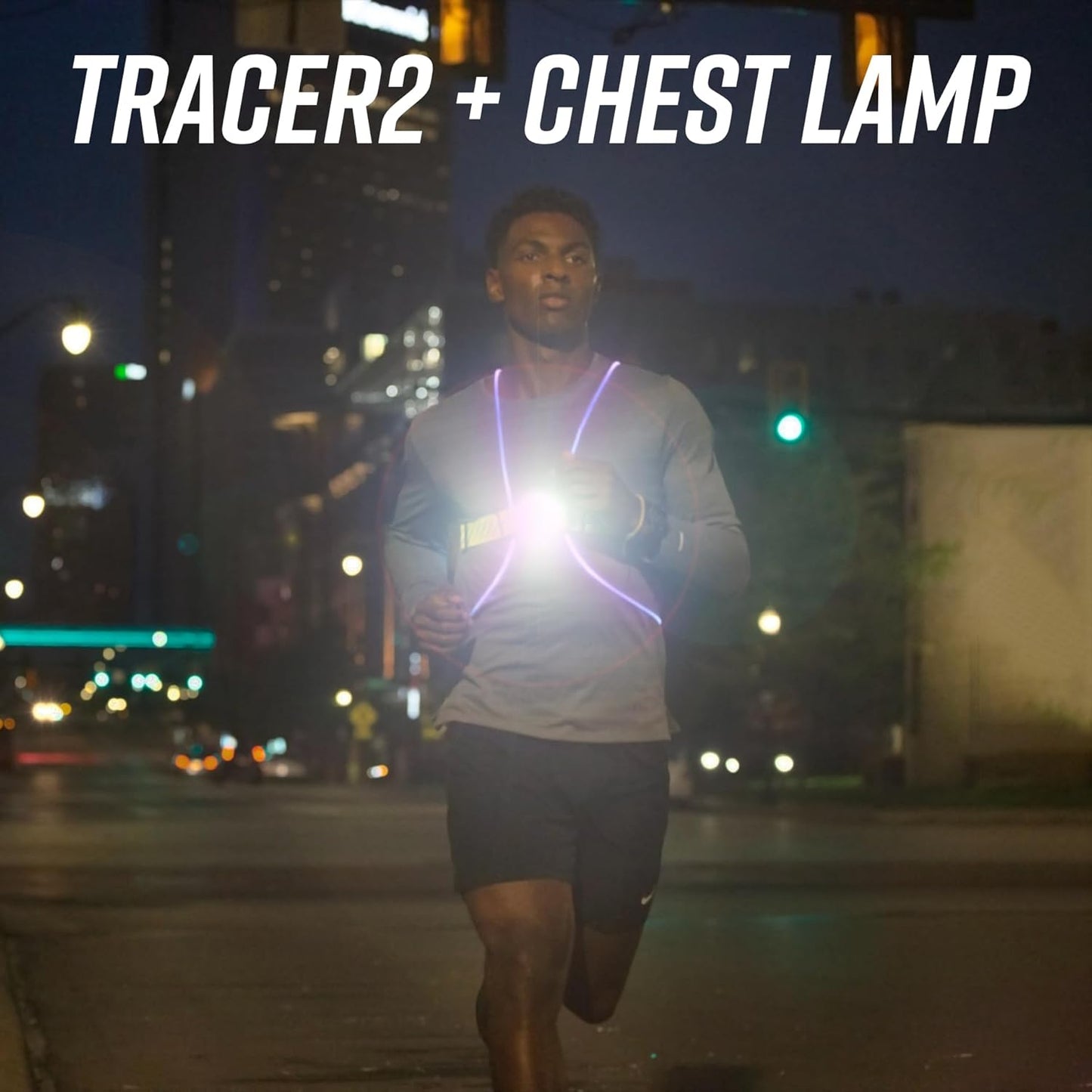 Tracer2 Multicolor Reflective Running Vest | Rechargeable Ultra-Bright Lights for Safety