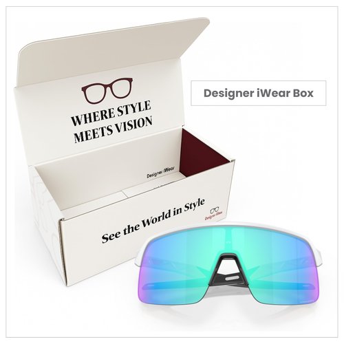OAKLEY Sutro Lite OO9463 946319 39MM Matte White/Prizm Sapphire Shield Sunglasses for Men for Women+ Bundle Accessory Leash Kit, Microfiber Pouch