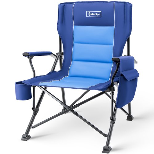 OuterSpa Oversized Folding Camping Chairs for Adults Heavy Duty, Support 500lbs Big and Tall High Back Camping Chairs for Heavy People Padded Lawn Chairs Camp Chairs for Patio,Beach,Camp,Lawn,Outdoor