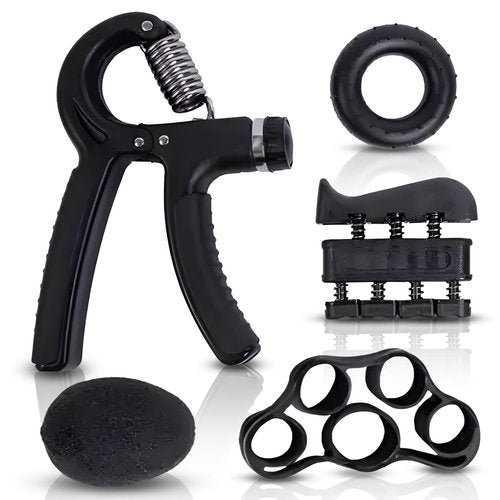 EcoVenture- Grip Strength Trainer Set (5 Piece), Forearm Strengthener, Forearm Adjustible Trainer Grip Exercise, No Slip, Adjustable Resistance
