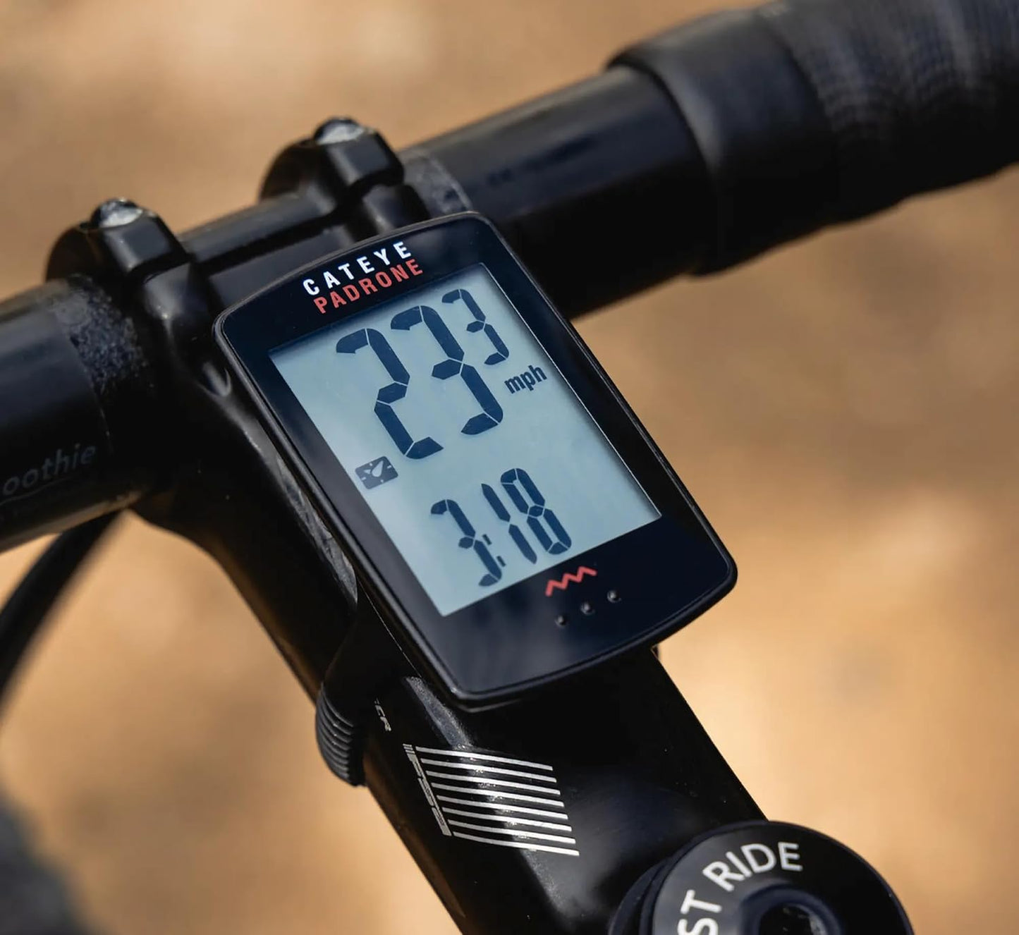 CATEYE Padrone Wireless Bike Computer – Oversized Display Cyclocomputer, Wireless Speedometer & Odometer, FlexTight™ Mount, Auto Start/Stop, Programmable Odometer