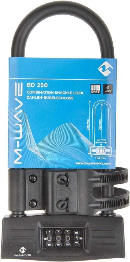 BD 260 Digit Shackle Lock - Secure Black Bicycle Lock for Enhanced Safety
