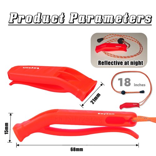 Eayson 4 Pcs Emergency Whistle-Super Loud Survival Whistle with Lanyard for Safety Alert,Boating,Swimming,Kayaking,Hiking,Camping,Hunting and Rescue Signaling (4 Pcs Red)