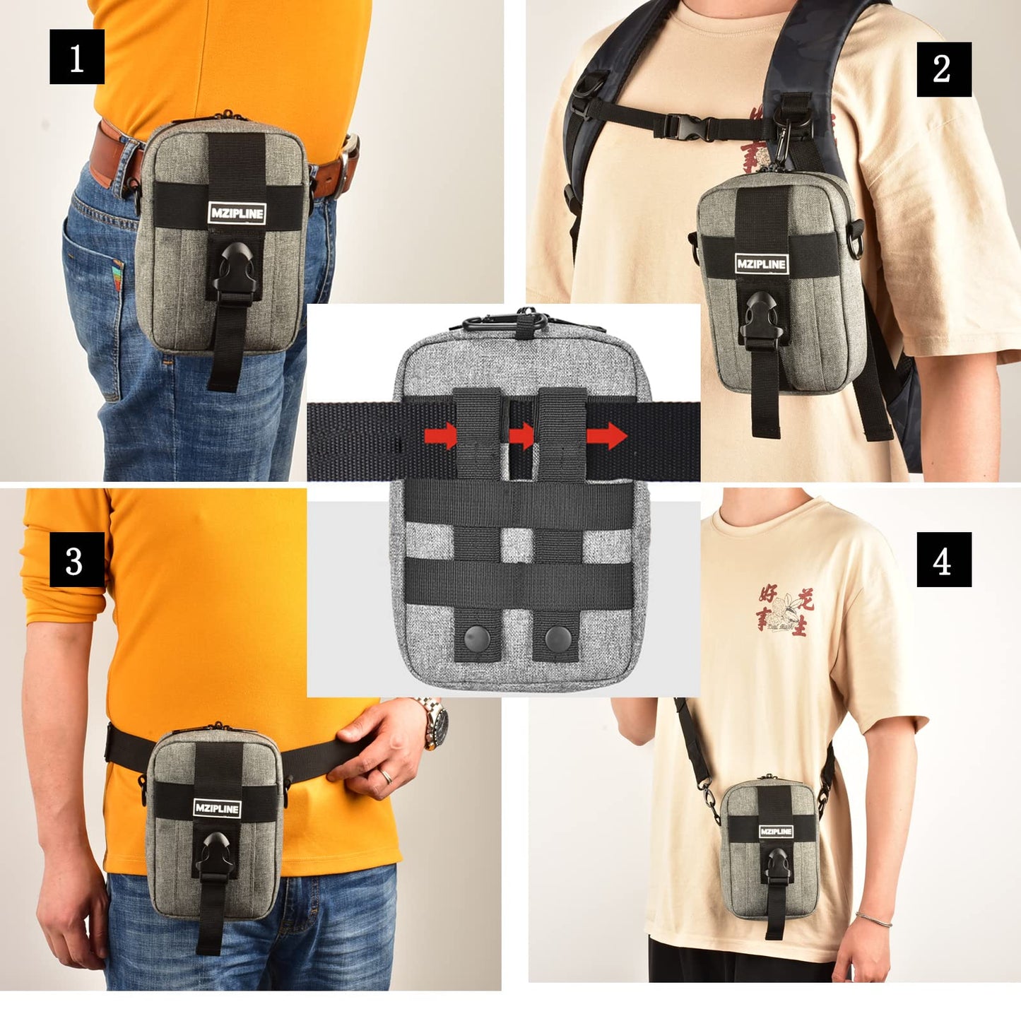 MZIPLINE Tactical Bag- Smell Proof -Crossbody Sling Shoulder Bags with Carbon Lining for Man