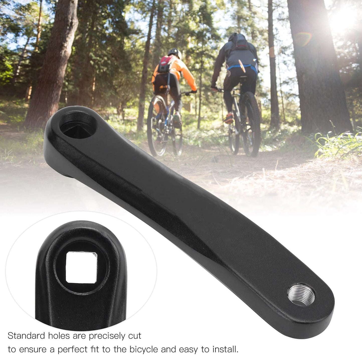 Gemer Bike Crank Arm, Bicycle Crank Left Arm Replacement, Aluminum Alloy Bike Crank Arm Left Simple Installion Wide Range of Use for Mountain Bike