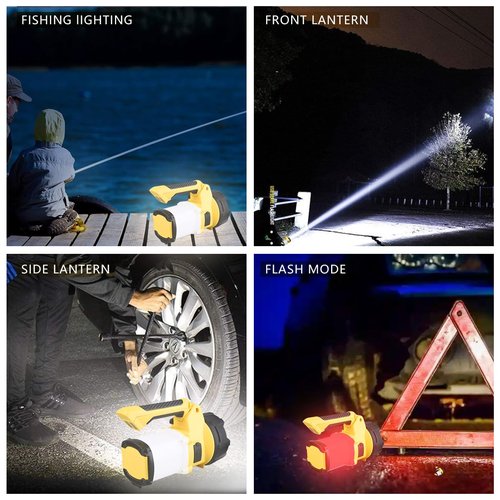 LONLEEYU 3-in-1 Rechargeable Spotlight, 6 Modes Rechargeable Handheld LED Spotlight Flashlight, Portable Power Camping Light, IP65 Waterproof Suitable for Emergency Hiking and Work
