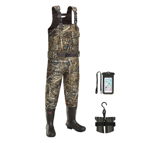 TIDEWE Chest Waders, Hunting Waders for Men Next Camo Evos with 800G Insulation, Waterproof Cleated Neoprene Bootfoot Wader, Insulated Hunting & Fishing Waders (Size 10)