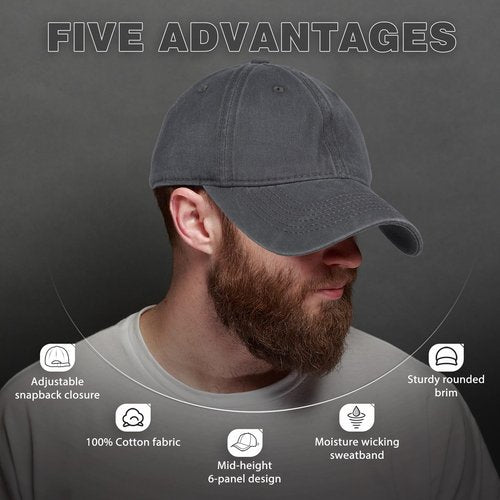 Washed Cotton Vintage Baseball Cap Sun Hats Men Women Smile Baseball Cap Adjustable Dad Golf Hat