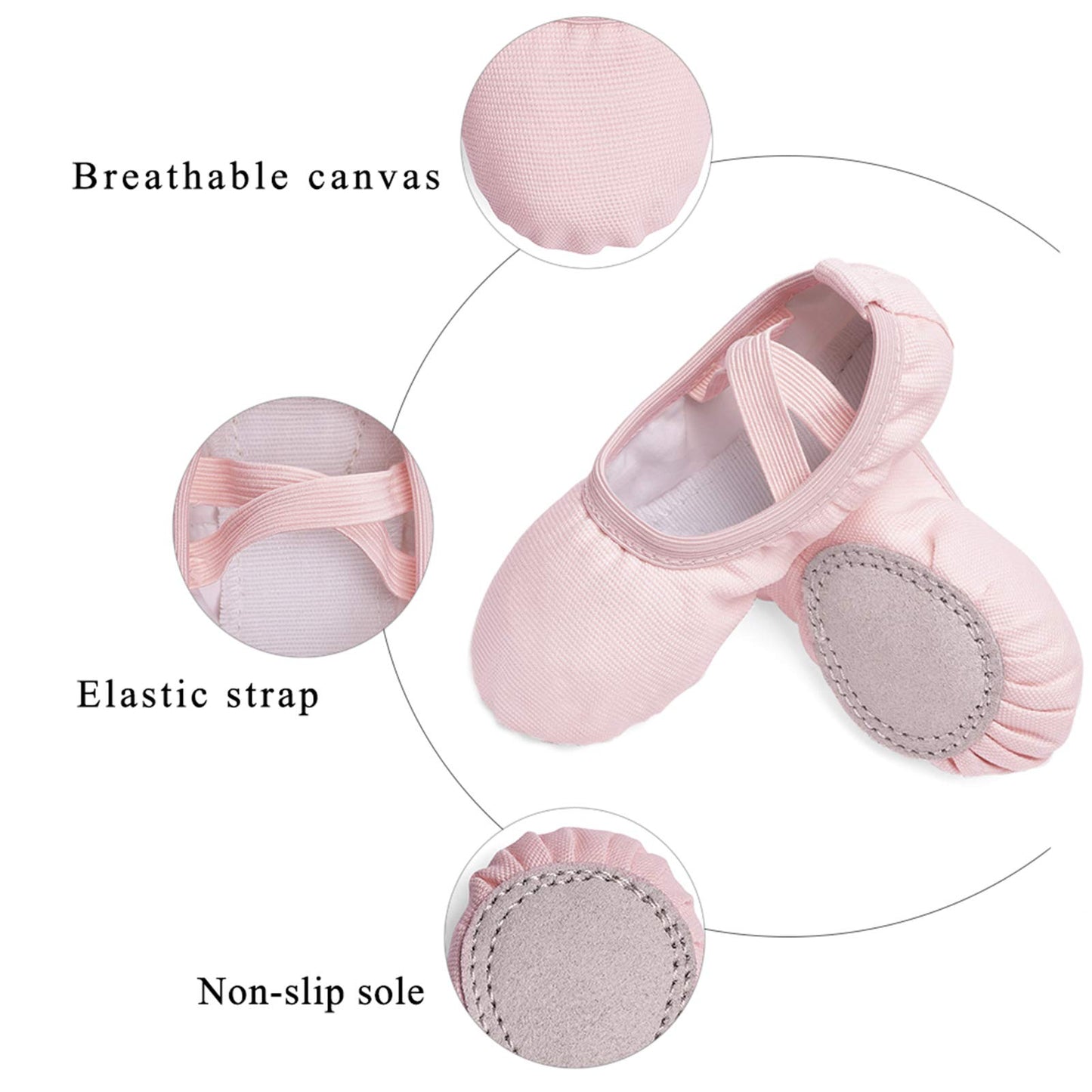 Stelle Canvas Ballet Shoes Toddler Girls Ballet Slippers No-Tie Boys Dance Shoes
