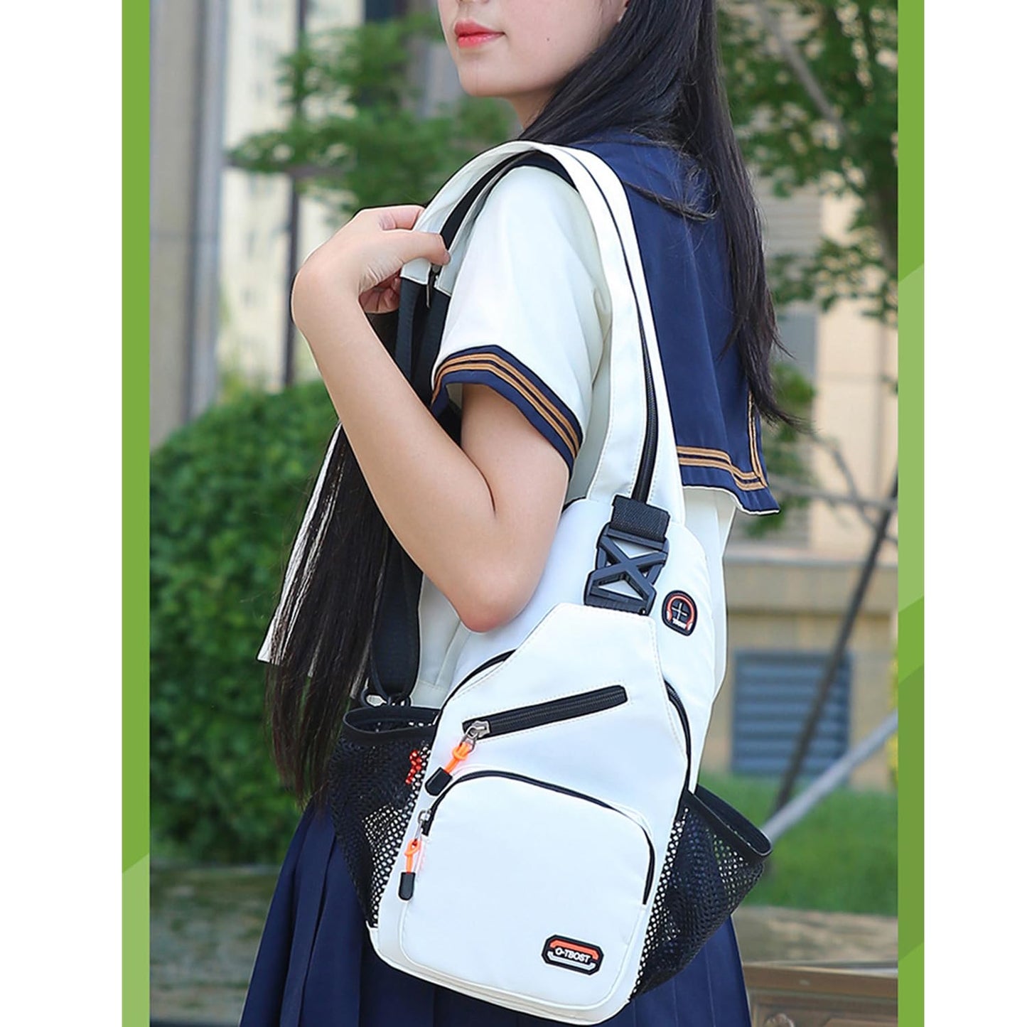 JENAGREEN Cross Body Bag Sling Backpack Bag,Crossbody Bag Chest Bag with Belt Waist Pack for Women Man