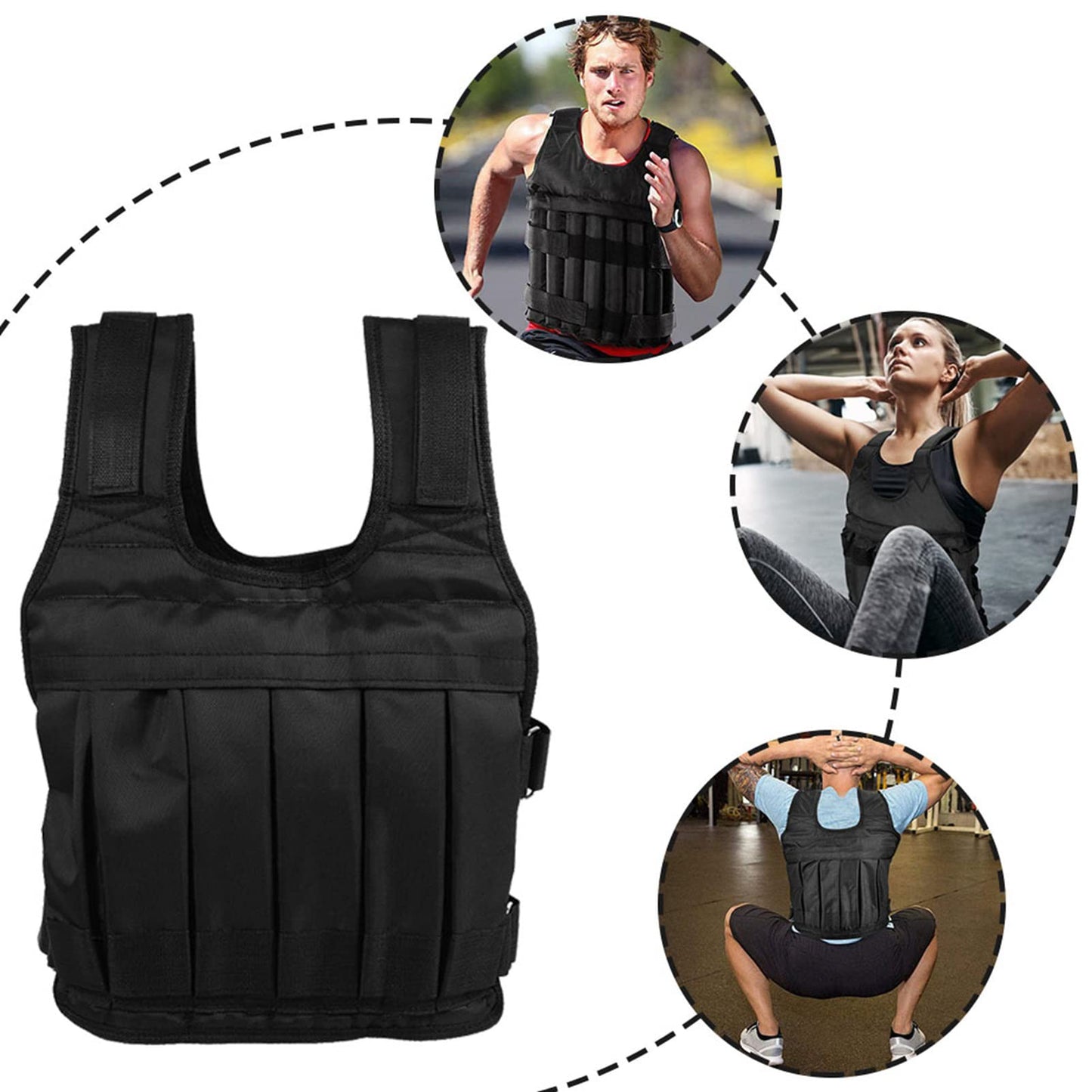 50kg Weighted Vest, Heavy Duty Fitness Weighted Vest, Workout Weight Vest, for MenWomenAdult