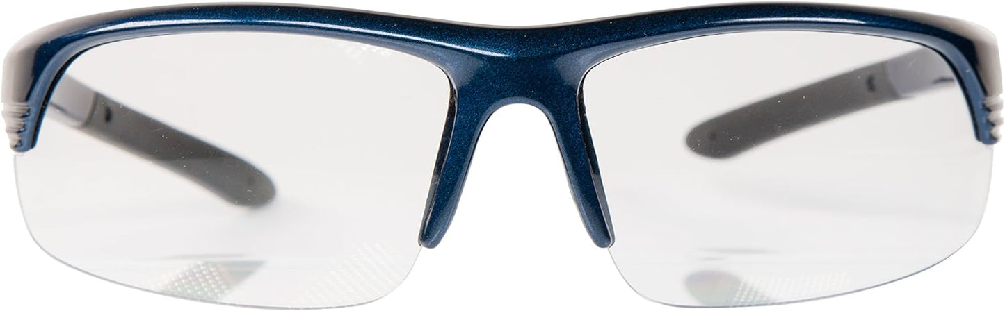 Smith & Wesson Corporal Half Frame Shooting Glasses with No-Slip Rubber,Impact Resistance & Storage Bag for Work,Everyday Use