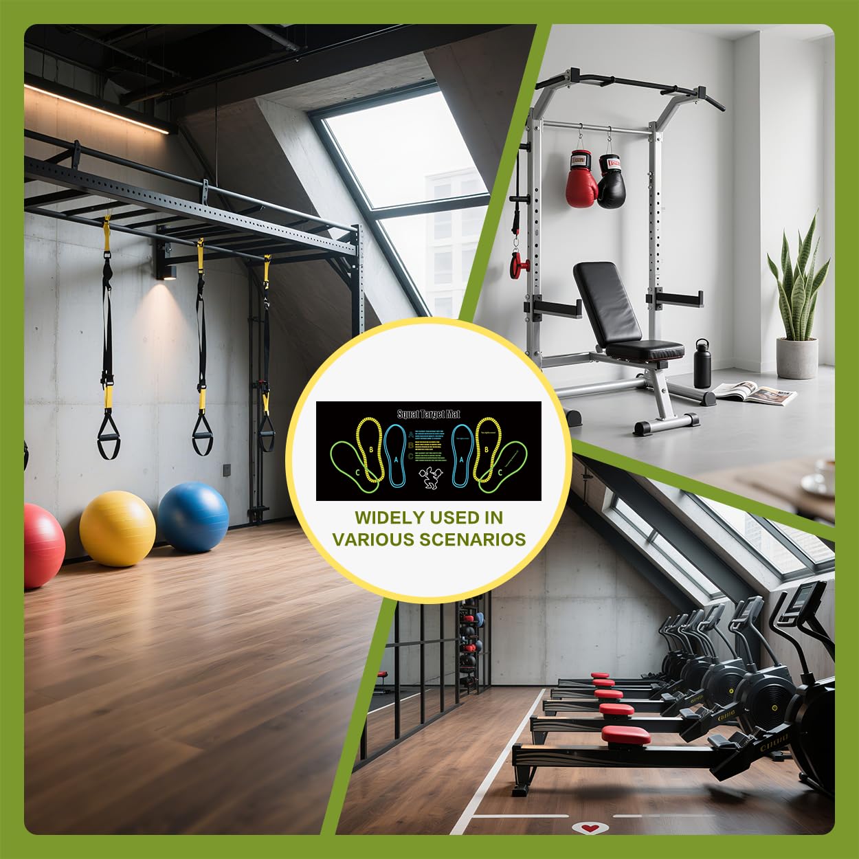 Exercise Mat Perfect for Squats, Leg and Ab Workouts, Squat guide mat, Squat Step Position, Squat Mat Knee Mat Lightweight and Portable for Men and Women