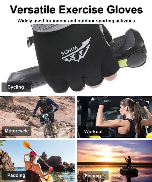 SUJAYU Fingerless Fishing Gloves for Women Men, Half Finger Sun Protection Sailing Gloves for Kayaking Paddling Rowing, Pickleball Gloves Women & Men (White, Medium)