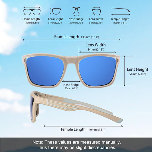 G.O.A.T EYEWEAR Polarized Sunglasses for Men and Women, UV400 Protection, Anti-Fog Lightweight Frame, Comfortable Fit for Driving, Fishing, Running, Outdoor Sports – Blue