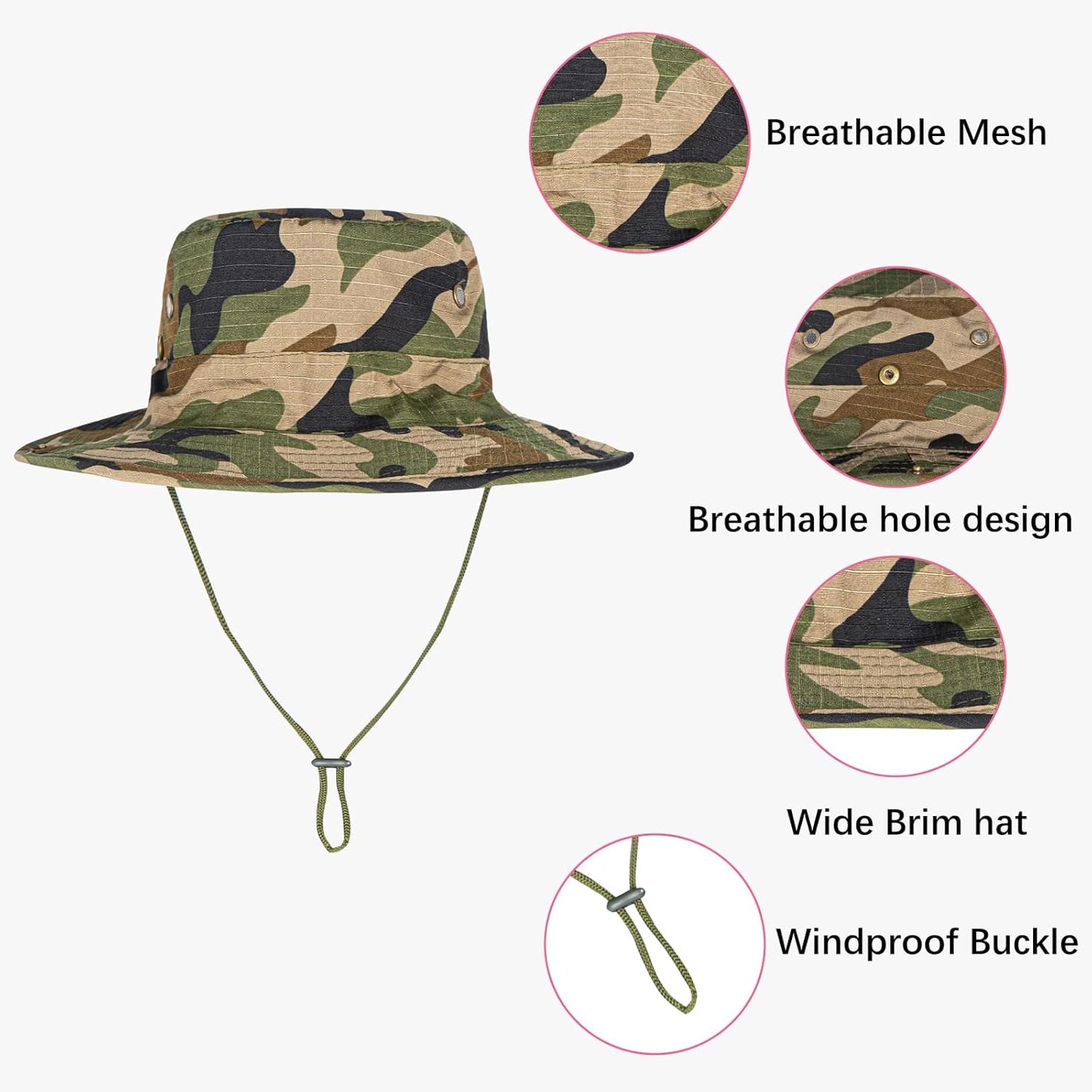 UPF 50+ Sun Hat | Foldable Boonie Hat for Men & Women | Fishing & Hiking