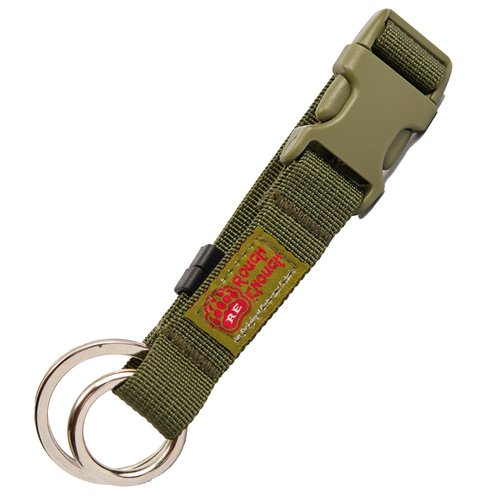 Rough Enough Quick Release Keychain Accessories Key Ring Holder Carabiner Clip with Double Buckle for Name Tag Travel Luggage Outdoor Adventure Camping Fishing Army Green