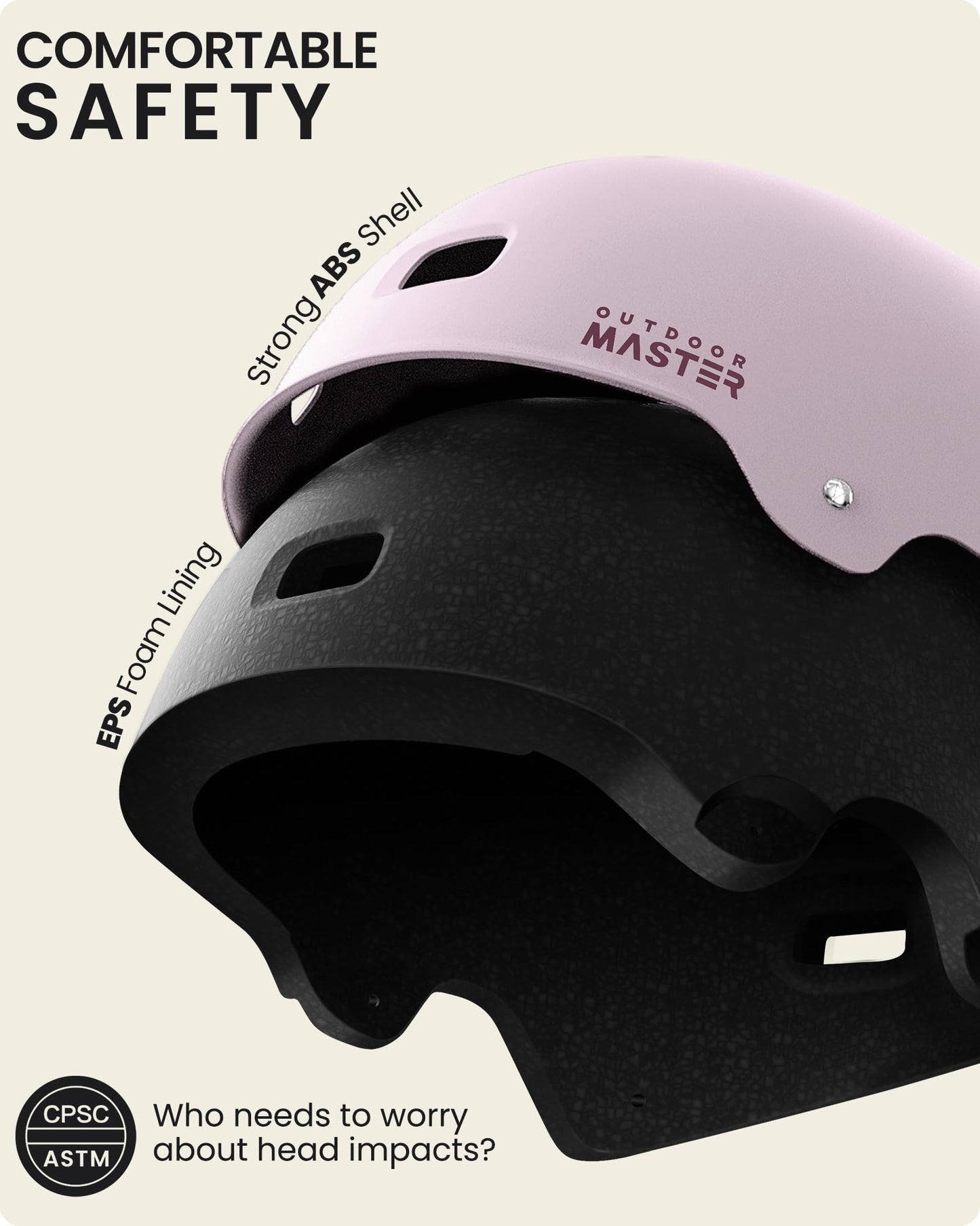 OutdoorMaster Skateboard Cycling Helmet - Two Removable Liners Ventilation Multi-Sport Scooter Roller Skate Inline Skating for Kids, Youth & Adults