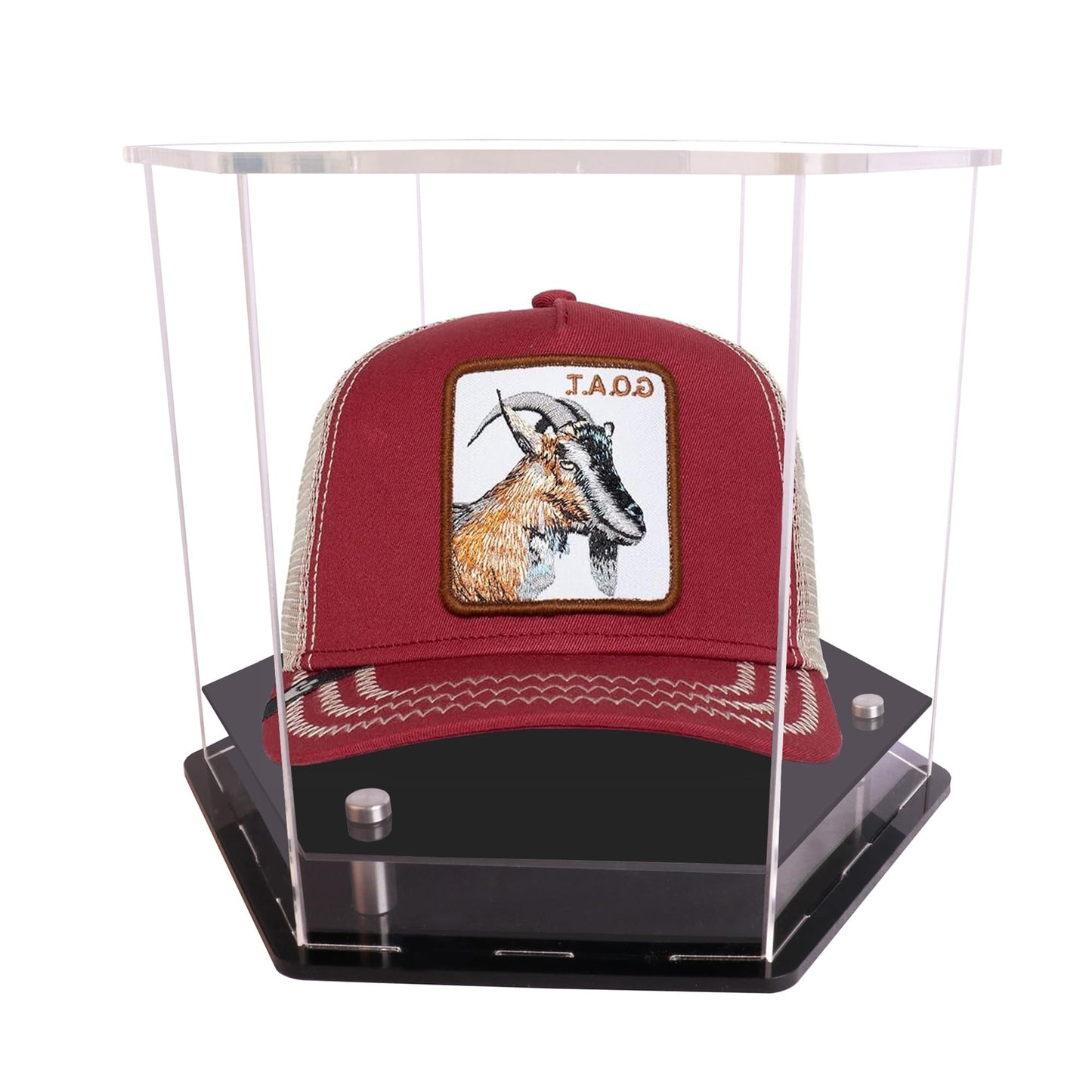 Acrylic Baseball Cap Holder,Clear Hat Display Case,hat Display case for Baseball,Baseball Football Cap Display Stand,Perfect for Baseball,Football or Snapback Caps 9.8*8.7*7.9IN