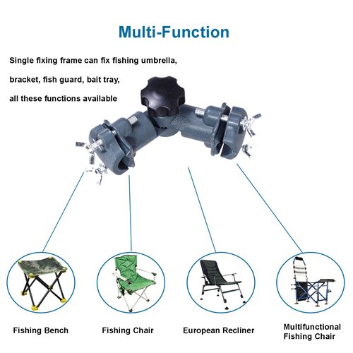 Ragyzity Strong Umbrella Bracket - 360 Degree Rotation, Lures Dish/Flashlight Holder for Fishing, Tank, Chair (2pcs)