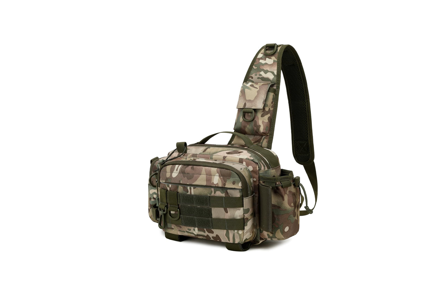 Hiydosam Hiking Backpack Lightweight Outdoor Day Pack for Men and Women Durable Waterproof Travel Backpack (Green Camo, 7.87 Inches)