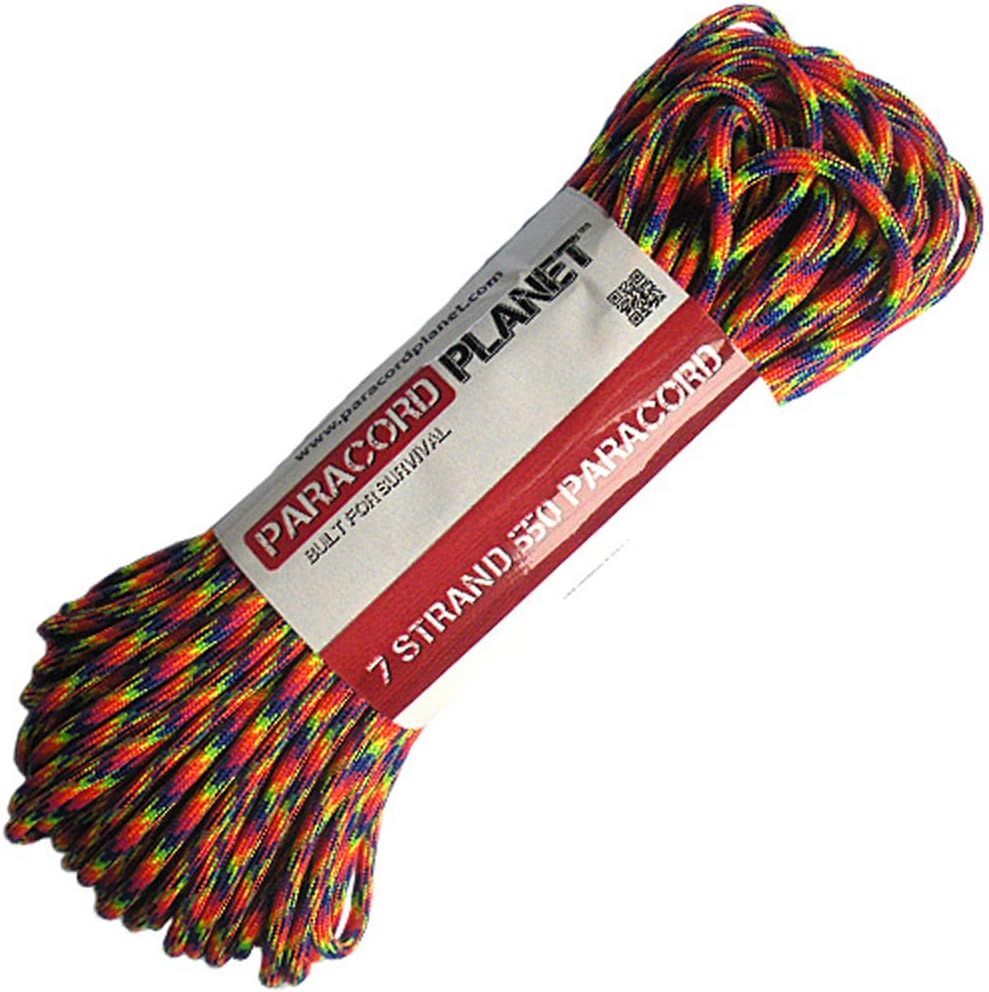 Paracord Planet 550 lb, 50' Foot Hank, Parachute Cord. Also Known as Paracord Rope, Parachute Rope, Utility Cord, Tactical Cord, and Military Cord. USA Made to Provide Durability and Strength.