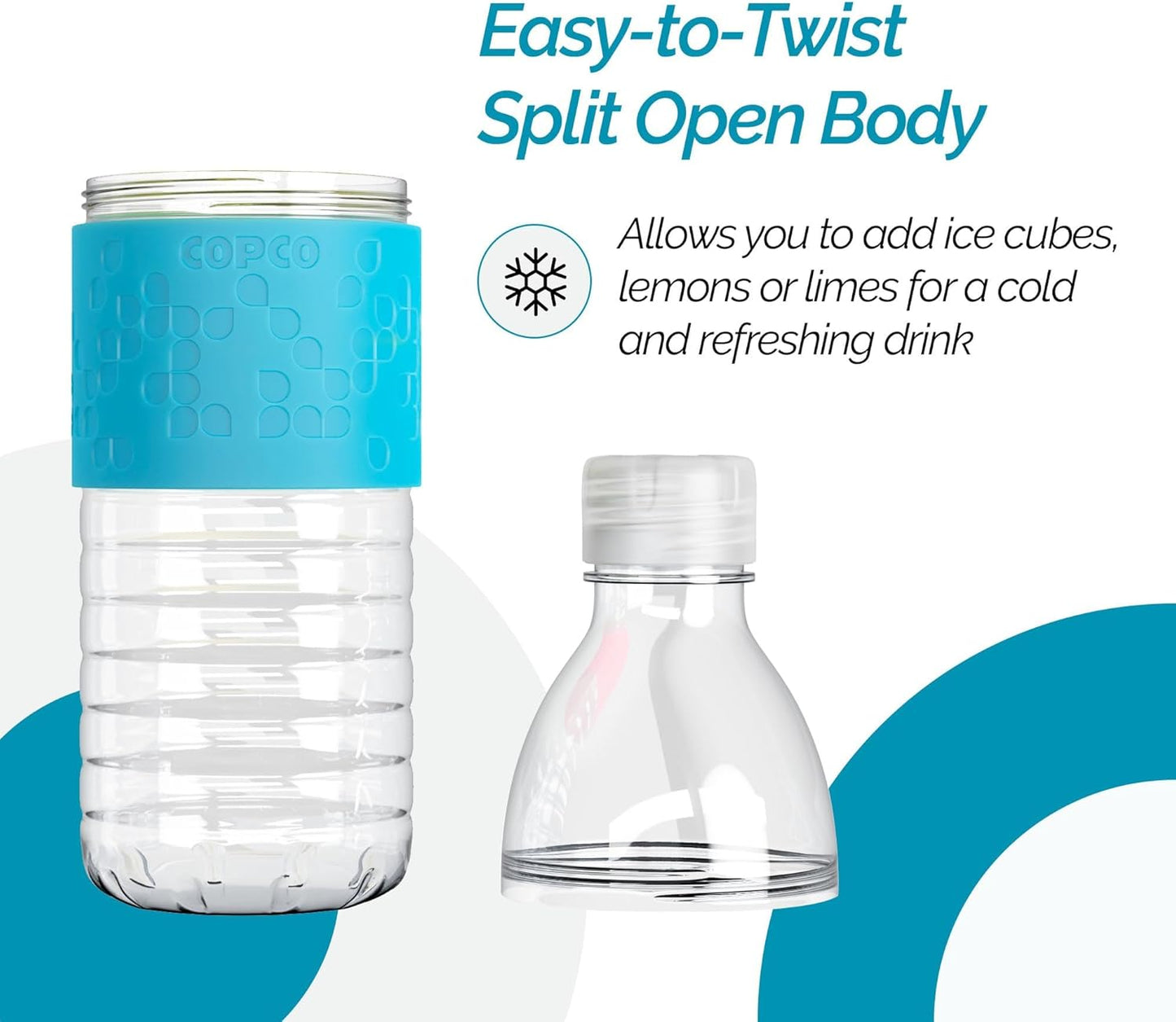 Copco Hydra 16.9 oz Water Bottle with Leak-Proof Lid - Tritan Reusable with Textured Grip Sleeve - BPA-Free, Shatter-Resistant, Dishwasher Safe for Travel, Gym, Work, Outdoors (Pink)