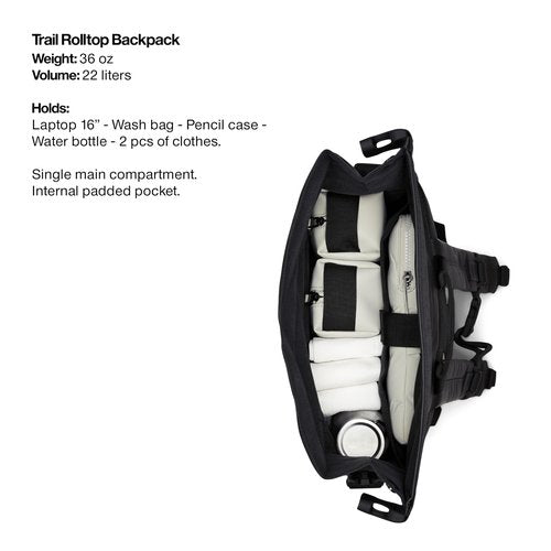 Trail Rolltop Backpack Black