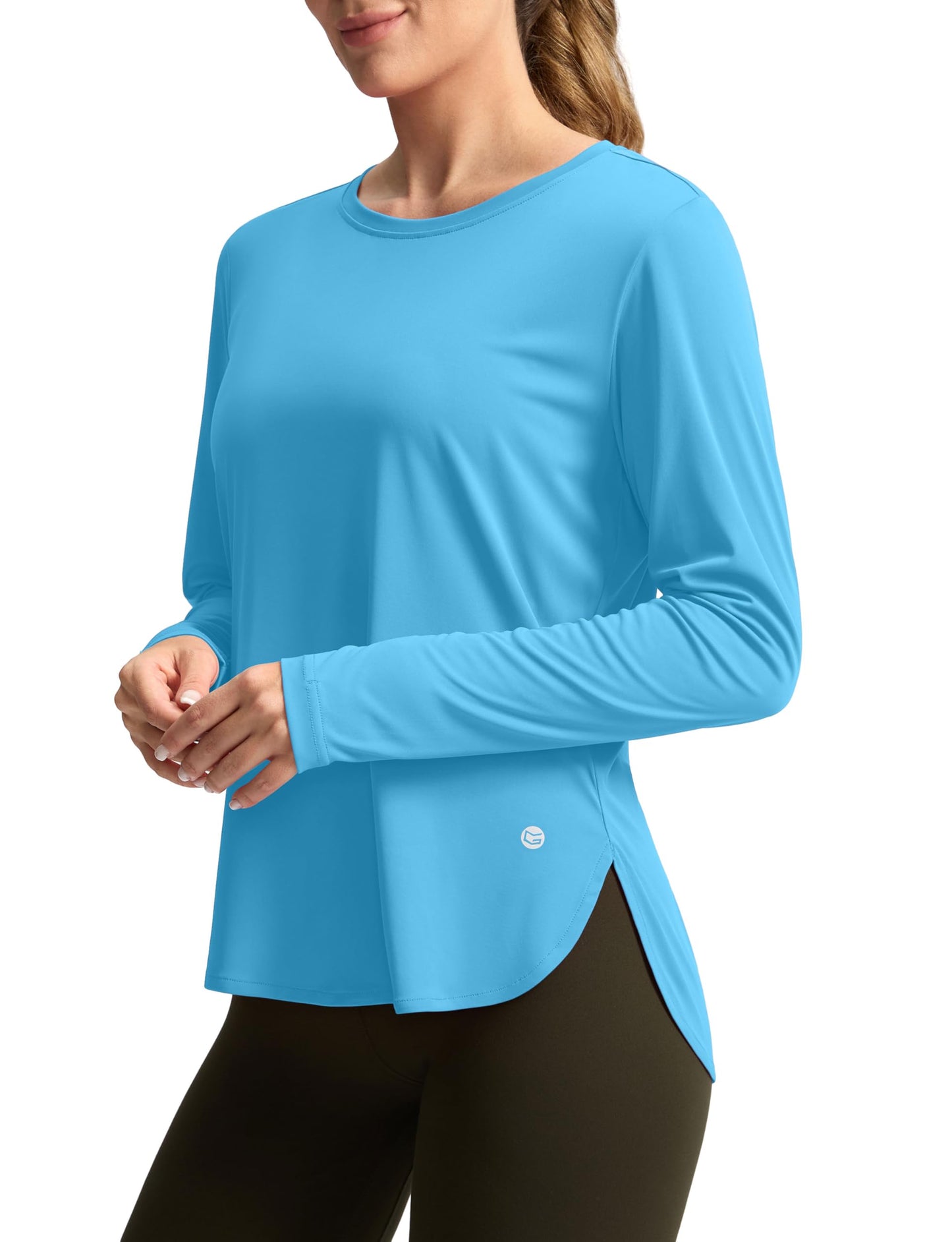 Women's Sun Shirts UPF 50+ Long Sleeve UV Protection Shirt Lightweight Quick Dry Workout Hiking Tops for Women(Sky Blue,S)