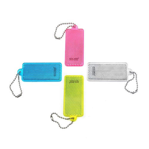 DEMYPROX 4Pcs Super Bright Safety Reflector - Rectangle Shapes - Stylish Reflective Gear for Jackets, Bags, Purses, Backpacks, Strollers and Wheelchairs,Christmas Halloween Party Hanging Decoration