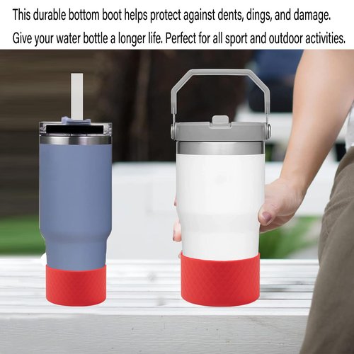 LOXICEN Silicone Boot for Stanley, Cup Boots Compatible with Stanley 40oz 30oz 20oz Tumbler, Cup Accessories Boot Red