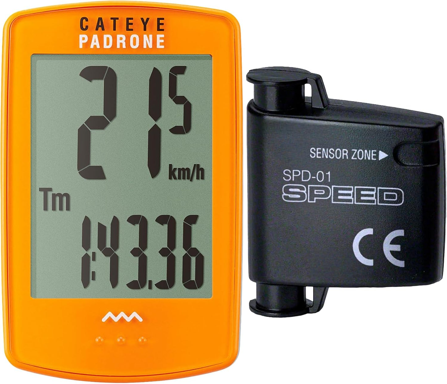 CATEYE Padrone Wireless Bike Computer – Oversized Display Cyclocomputer, Wireless Speedometer & Odometer, FlexTight™ Mount, Auto Start/Stop, Programmable Odometer