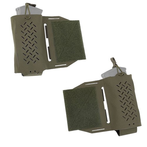 Tactical Cummerbund Extension Pouch Universal Side Magazine Holster Pouch for Tactical Vest with Hook and Loop Panel Quick Attached and Fixed (Green)