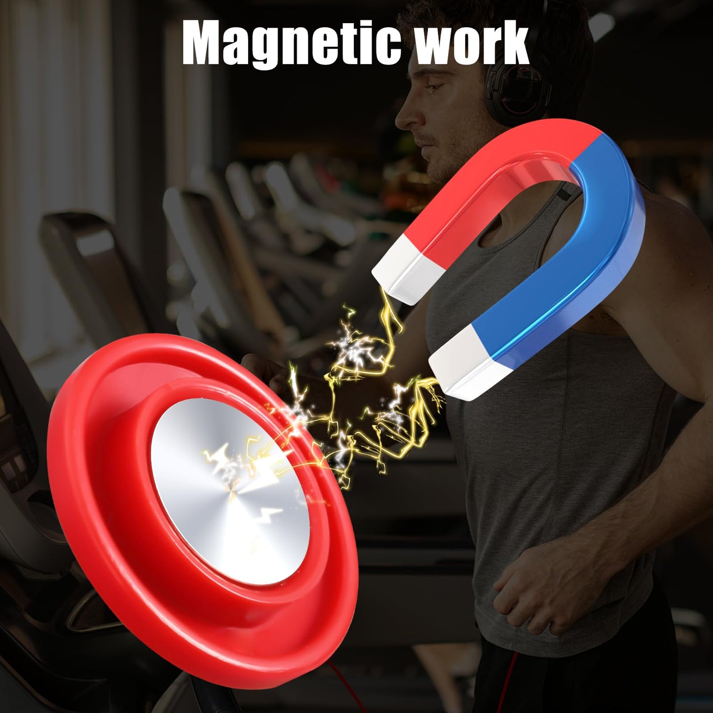 6 PCS Treadmill Magnet Safety Key, 1.1inch Universal Treadmill Magnetic Lock, Round Safety Key Replacement Compatible with Most Running Machines(Red)