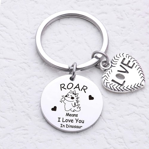 ZQEOU Dinosaur Gifts Dinosaur Stuff Dinosaur Lover Jewelry Dinosaur Charm Gift For Daughter Keychain Dino Keychain Dinosaur Party Favors Keychain Dinosaur Accessories Dinosaur Couple Gift