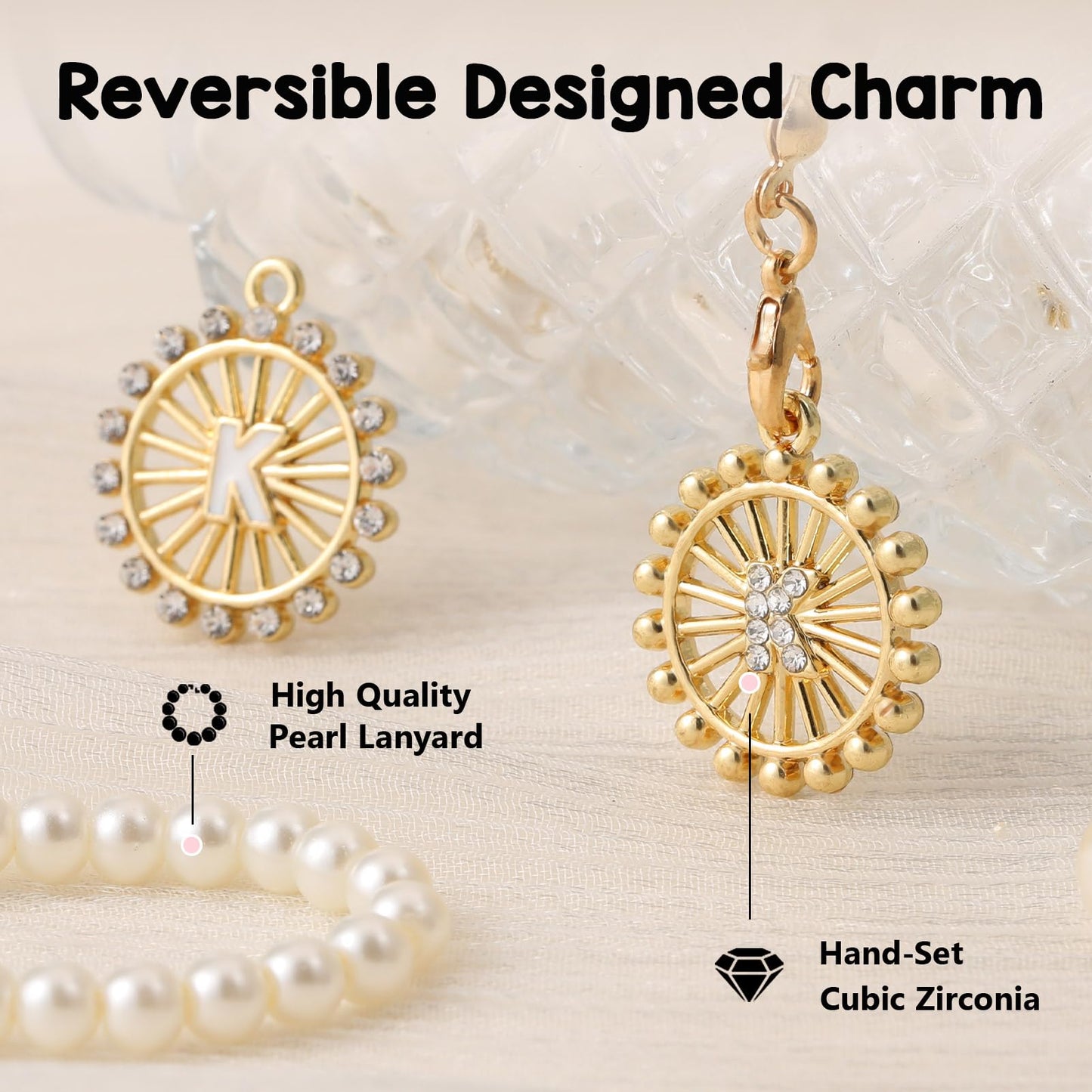 3PCS Cup Accessories Compatible with Stanley - Straw Cover for 30&40 Oz Tumbler 10mm Silicone Straw Topper, Initial Charms Chain for Handle and Letter Sticker Decorations-K