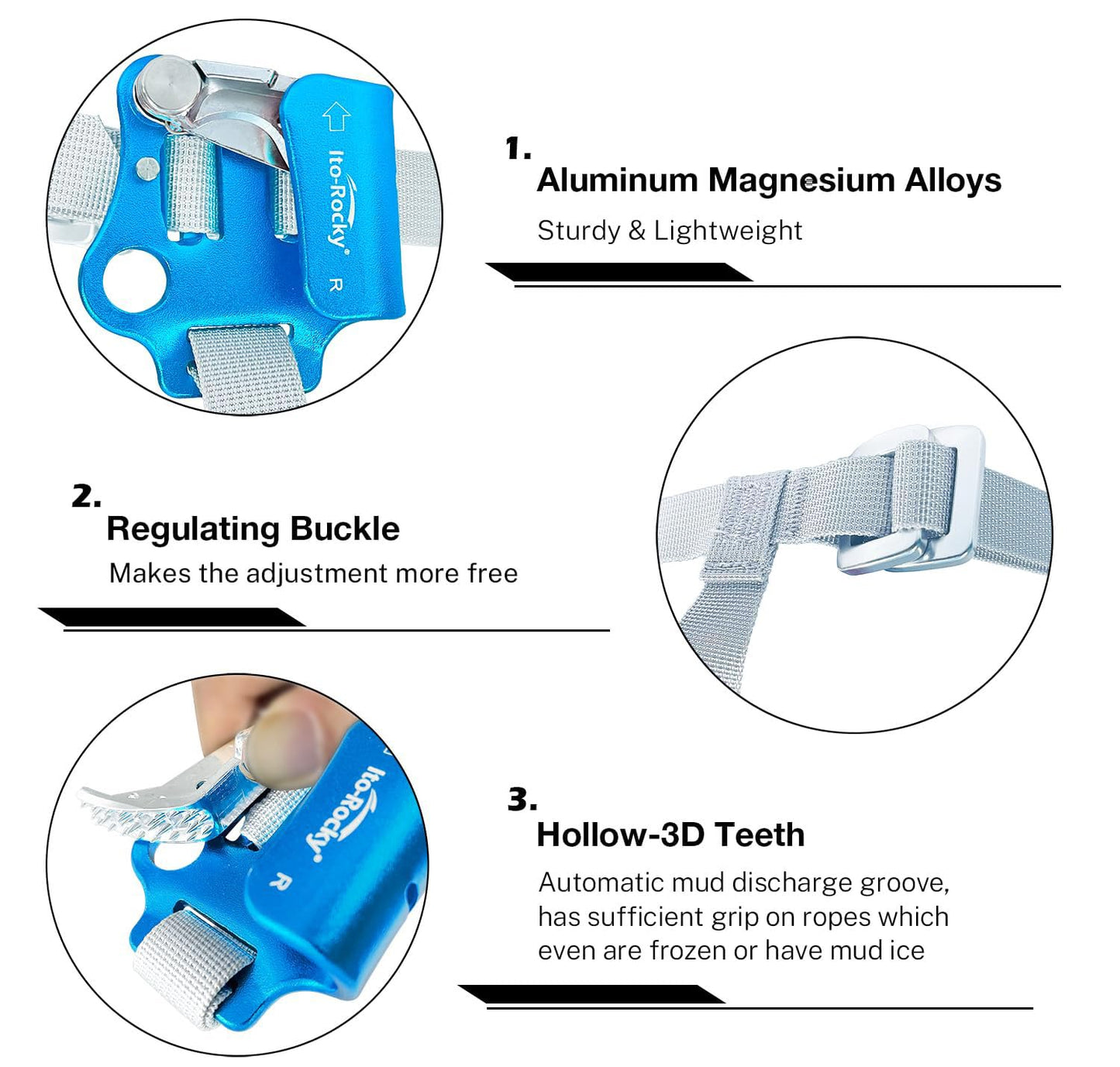 Ito Rocky Foot Ascender Riser - Rope Climbing Equipment for SRT Climbing & Tree Arborist Climbing Device