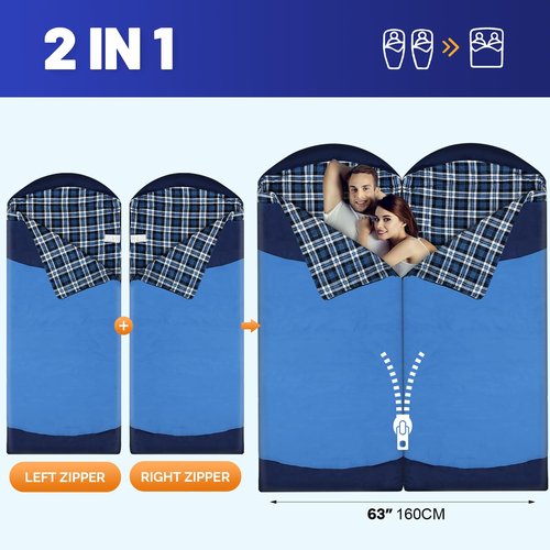 WKFAMOUT Backpacking Flannel Sleeping Bag Lightweight for Adults Hiking Ultralight Compact Sleeping Bag Portable Warm Weather Summer with Compression Sack