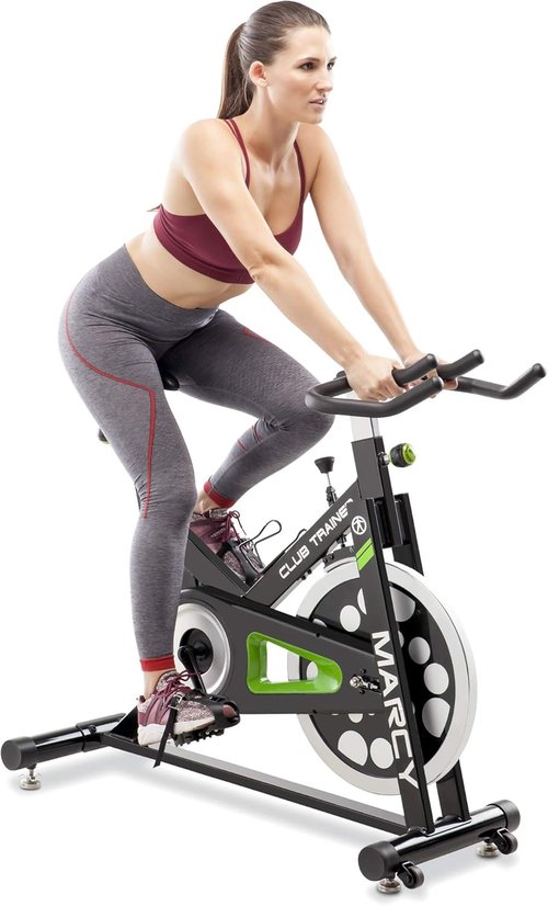 Marcy XJ-3220 Club Revolution Indoor Cycling Bike for Cardio Fitness - Black