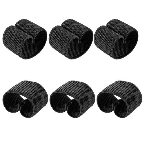 Giantree 6 Pcs Elastic Belt Keepers, 1.5" Wide for Duty Belt, Backpack Strap Retainer, Sling Loop (Black)