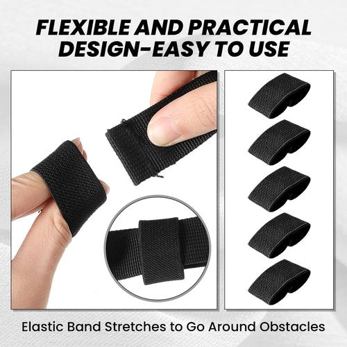 Tucnoeu 10Pcs Elastic Belt Keepers,Nylon Belt Loop,Black Backpack Strap Keeper for Securing Belts,Backpacks,Slings