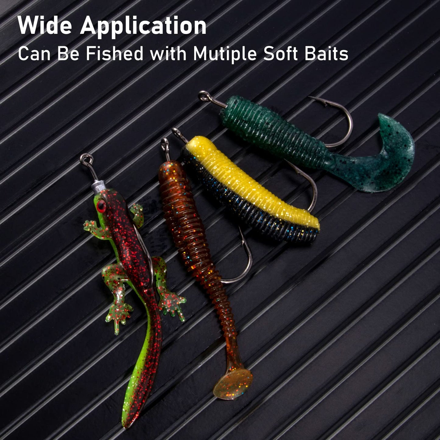 Dr.Fish 20 Pack Weighted Swimbait Hooks, Weighted Fishing Worm Hooks Straight Shank Round Bend Bass Fishing Jig Hook 4/0