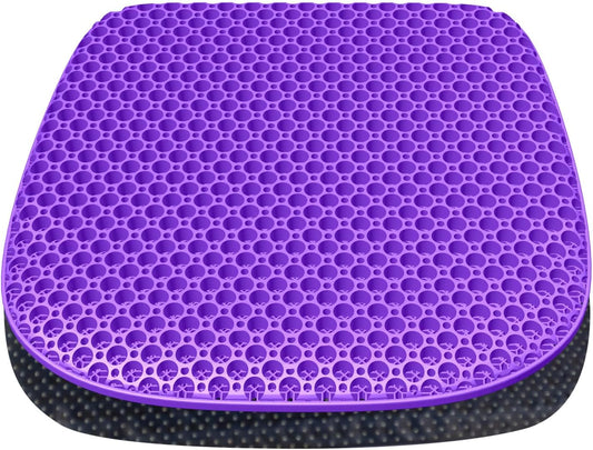 Large Gel Seat Cushion for Long Sitting with Non-Slip Cover,Soft & Breathable,Seat Cushion for Chair,Car,Office,Desk Chair,Wheelchair (17" x 15")