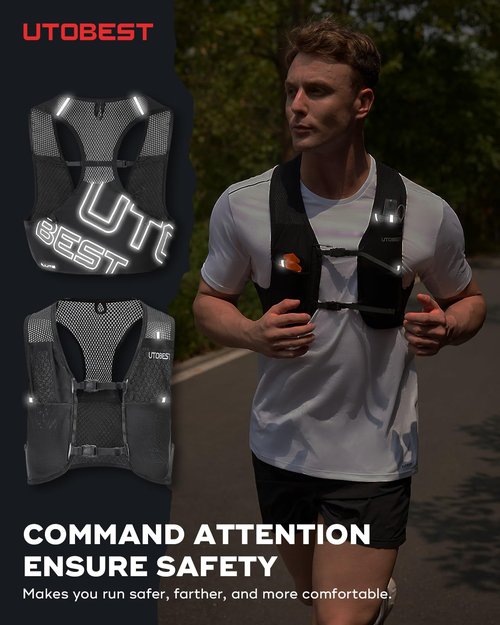 UTOBEST Running Vest for Women Men, Ultra-Light Minimalist Hydration Breathable Reflective Running Gear for Trail Hiking Jogging XL Vest Only