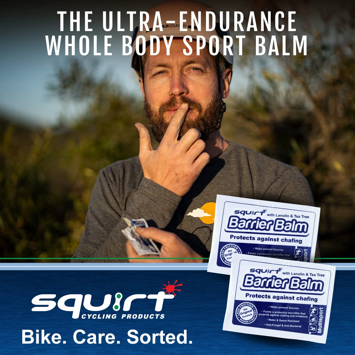 Squirt Barrier Balm for Chafing Relief - Body Anti Chafe Balm for Cycling & Endurance Sports - Water & Sweat Resistant Anti Chaffing Cream for Men & Women - Skin Friction Defense 100g