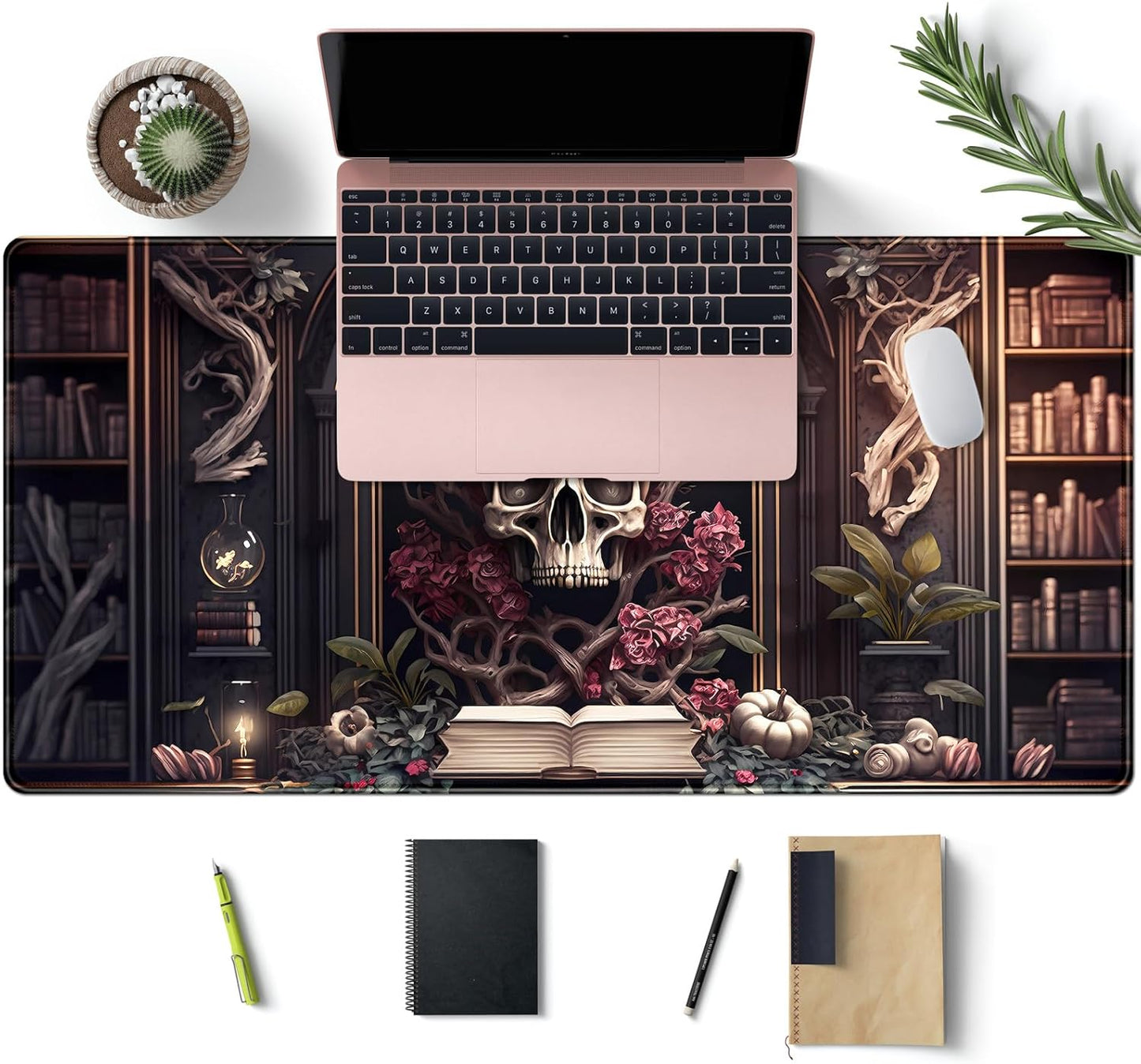 Japanese Desk Mat Riverside Full Moon Desk Pad Black Red Large Mouse Pad Gaming Mousepad Extended XXL Keyboard Pad 31.5 x 15.7 in Laptop Computer Mouse Keyboard Mat for Office Desk Decor