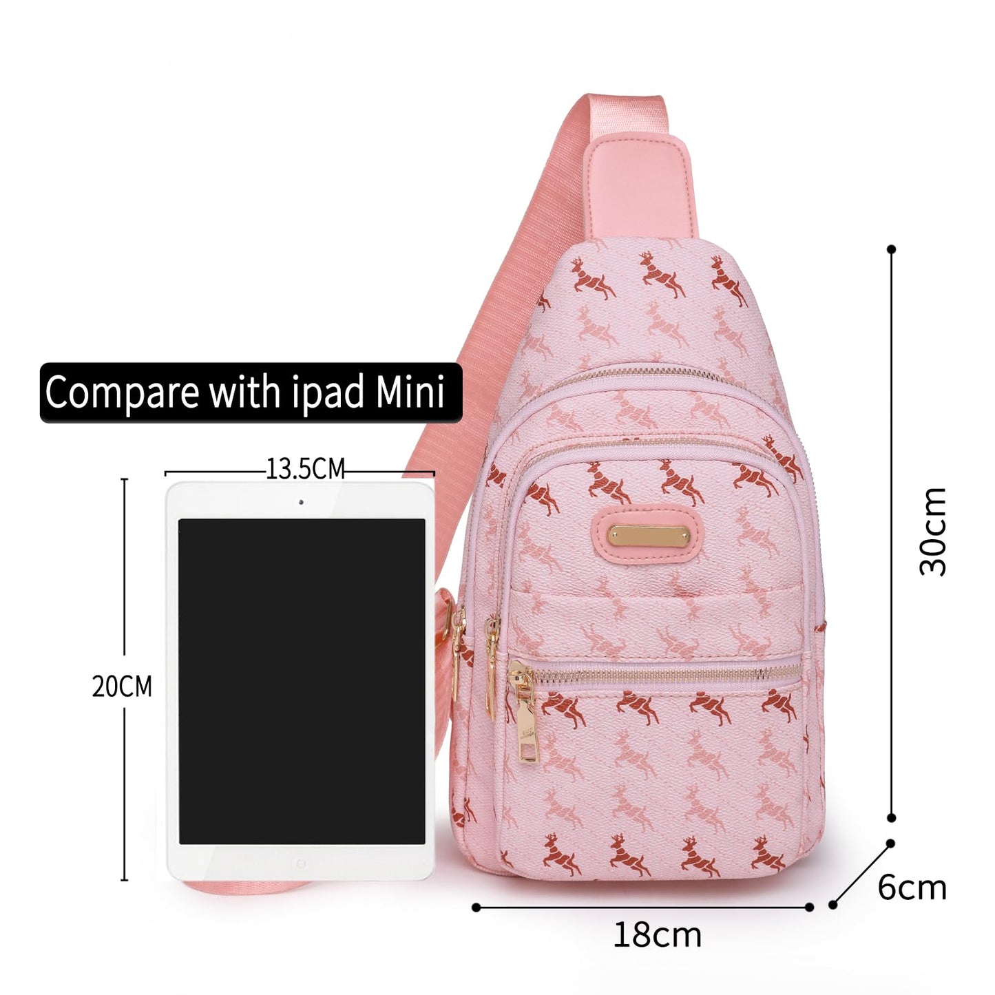 ANFUMI Sling Backpack Sling Bag for Women, Chest Bag Daypack Crossbody Fanny Packs Chest Bag (A-Pink)